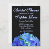 Elegantes bläuliches Hydrangeas-Brautparty Einladung (Vorderseite)