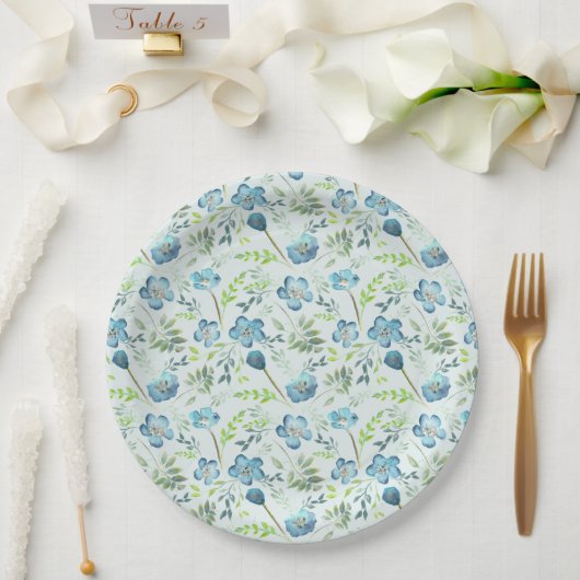 Elegantes Blautönen-Ereignis Pappteller (Hochzeit)