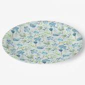 Elegantes Blautönen-Ereignis Pappteller (Schrägansicht)