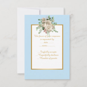 ELEGANTES BLAUWEISS-FLORALISCHES UAWG RSVP KARTE