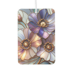 Elegantes Bleiglas-Blumendesign in sanften Pastell Autolufterfrischer