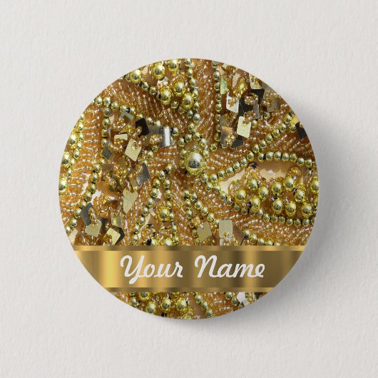Elegantes bling Gold Button (Vorderseite)