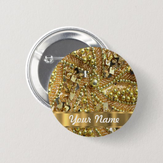 Elegantes bling Gold Button (Vorne & Hinten)