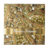 Elegantes bling Gold Fliese (Vorderseite)