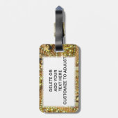 Elegantes bling Gold Gepäckanhänger (Rückseite vertikal)