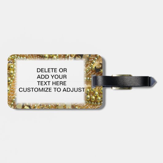 Elegantes bling Gold Gepäckanhänger (Rückseite horizontal)