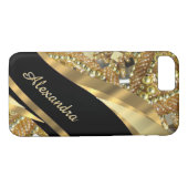 Elegantes bling Schwarzes und Gold des Case-Mate iPhone Hülle (Rückseite (Horizontal))