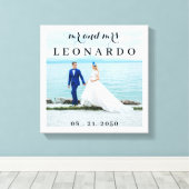 Elegantes Blissful Wedding Foto Mr. & Mrs. Monogra Leinwanddruck (Insitu (Holzboden))
