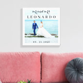 Elegantes Blissful Wedding Foto Mr. & Mrs. Monogra Leinwanddruck (Insitu (Wohnzimmer))