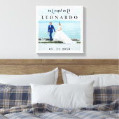 Elegantes Blissful Wedding Foto Mr. & Mrs. Monogra Leinwanddruck (Insitu (Schlafzimmer))