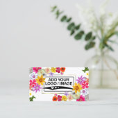 Elegantes Blooming Wildblumen Gold Lilac Logo-Foto Visitenkarte (Stehend Vorderseite)