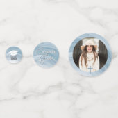 Elegantes Blue Abschluss Custom Foto Konfetti (Vorderseiten)