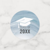 Elegantes Blue Abschluss Custom Foto Konfetti (Klein Vorderseite)