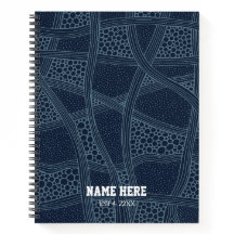 Elegantes Blue Abstrakt Personalisiert Spiral Note