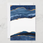 Elegantes Blue Agate mit Gold | BRAUTPARTY Einladung (Rückseite)