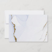 Elegantes Blue and Gold Abstract Design Wedding RS RSVP Karte (Rückseite)