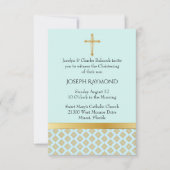 Elegantes Blue and Gold Baby Weihnachts Einladung (Vorderseite)