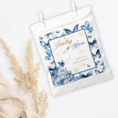 Elegantes Blue and Gold Butterfly Baby in Bloom Geschenktütchen