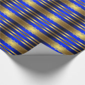 Elegantes Blue and Gold Geschenkpapier (Ecke)