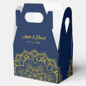 Elegantes Blue and Gold Mandala Gastgeschenk Hochz Geschenkschachtel (Geöffnet)