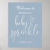 Elegantes Blue Baby Sprinkle Begrüßungszeichen Poster (Vorne)