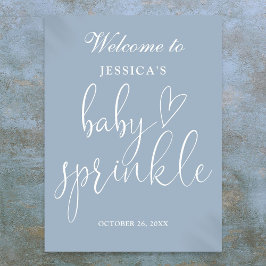 Elegantes Blue Baby Sprinkle Begrüßungszeichen Poster