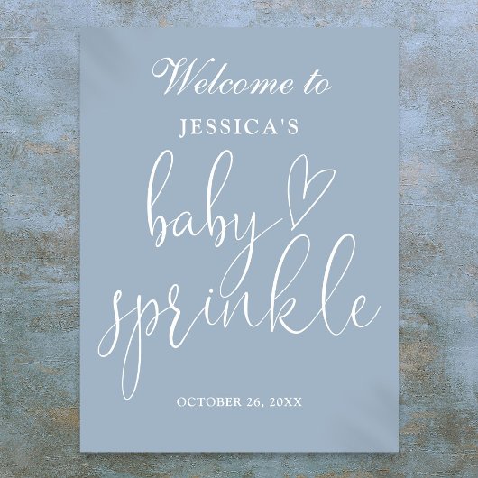 Elegantes Blue Baby Sprinkle Begrüßungszeichen Poster