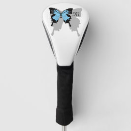 Elegantes Blue Backed Butterfly Shadow Monogramm Golf Headcover