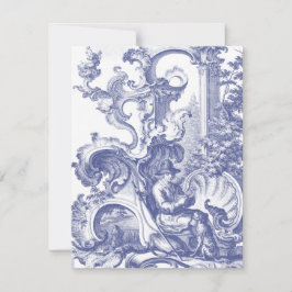 Elegantes Blue Baroque Einladung