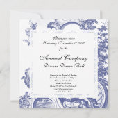 Elegantes Blue Baroque Einladung (Rückseite)