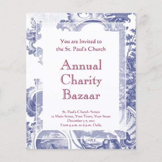 Elegantes Blue Baroque Flyer (Hinten)