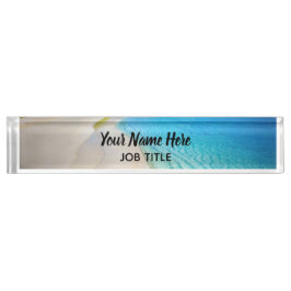 Elegantes Blue Beach Signature Desk Name Plate Namensplakette