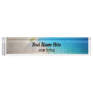 Elegantes Blue Beach Signature Desk Name Plate Namensplakette