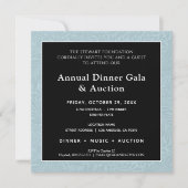 Elegantes Blue Black Corporate Dinner Einladung (Vorderseite)