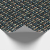 Elegantes Blue & Black Nutcracker Ballet Geschenkpapier (Ecke)