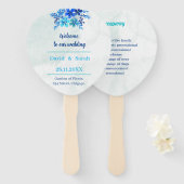 Elegantes Blue Blume Custom Wedding Programm Fächer (Vorne und Hinten)