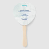 Elegantes Blue Blume Custom Wedding Programm Fächer (Rückseite)