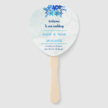 Elegantes Blue Blume Custom Wedding Programm