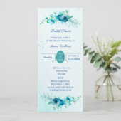 Elegantes Blue Blume Personalisiertes Brautparty Einladung (Stehend Vorderseite)