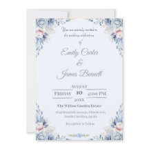 Elegantes Blue & Blush Blues Hochzeitsempfang
