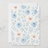 Elegantes Blue & Blush Blues Hochzeitsempfang Einladung (Rückseite)