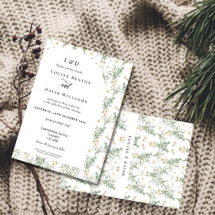 Elegantes Blue & Blush Blues Hochzeitsempfang Einladung