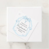 Elegantes Blue Bow Ribbon Confirmation Party Geschenkanhänger (Beispiel)