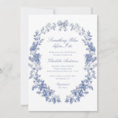 Elegantes Blue Brautparty Einladung (Vorderseite)