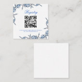 Elegantes Blue Brautparty oder Babydusche Begleitkarte (Vorne/Hinten)