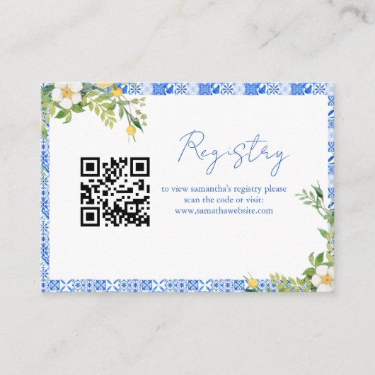 Elegantes Blue Brautparty oder Babydusche Begleitkarte (Vorderseite)