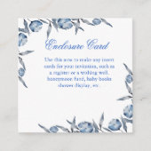 Elegantes Blue Brautparty oder Babydusche Begleitkarte (Vorderseite)