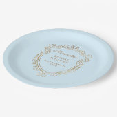 Elegantes Blue Brautparty Party Pappteller (Schrägansicht)