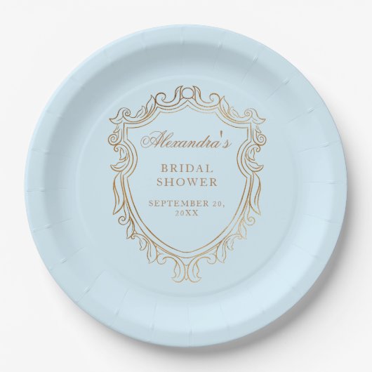 Elegantes Blue Brautparty Party Pappteller (Vorderseite)