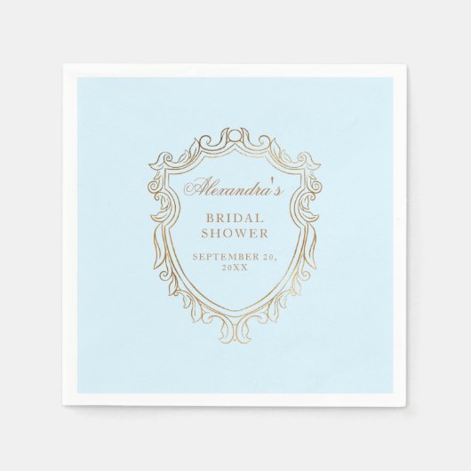 Elegantes Blue Brautparty Party Serviette (Vorderseite)